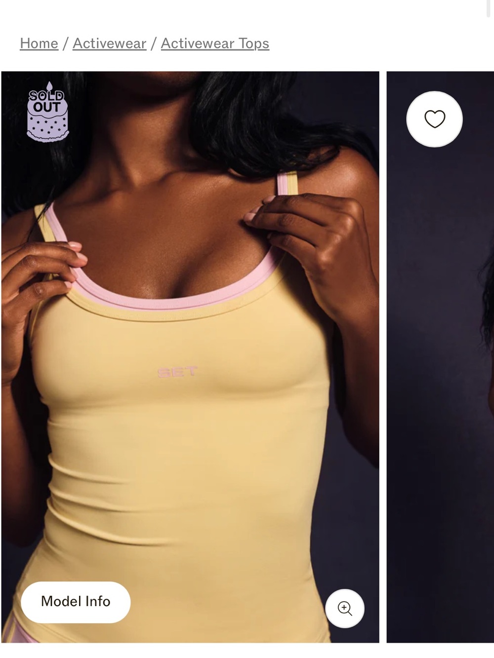SET Breathe Layered Move Tank- taffy